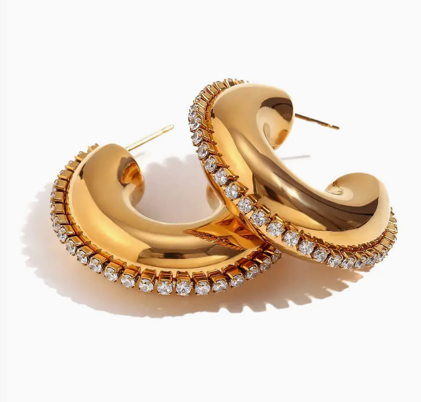 E. CZ Rhinestone Hoop