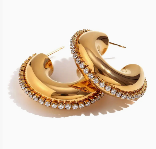 E. CZ Rhinestone Hoop