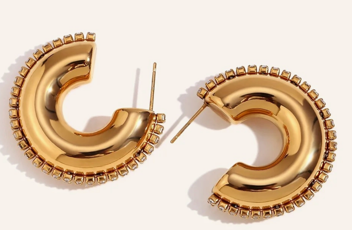 E. CZ Rhinestone Hoop