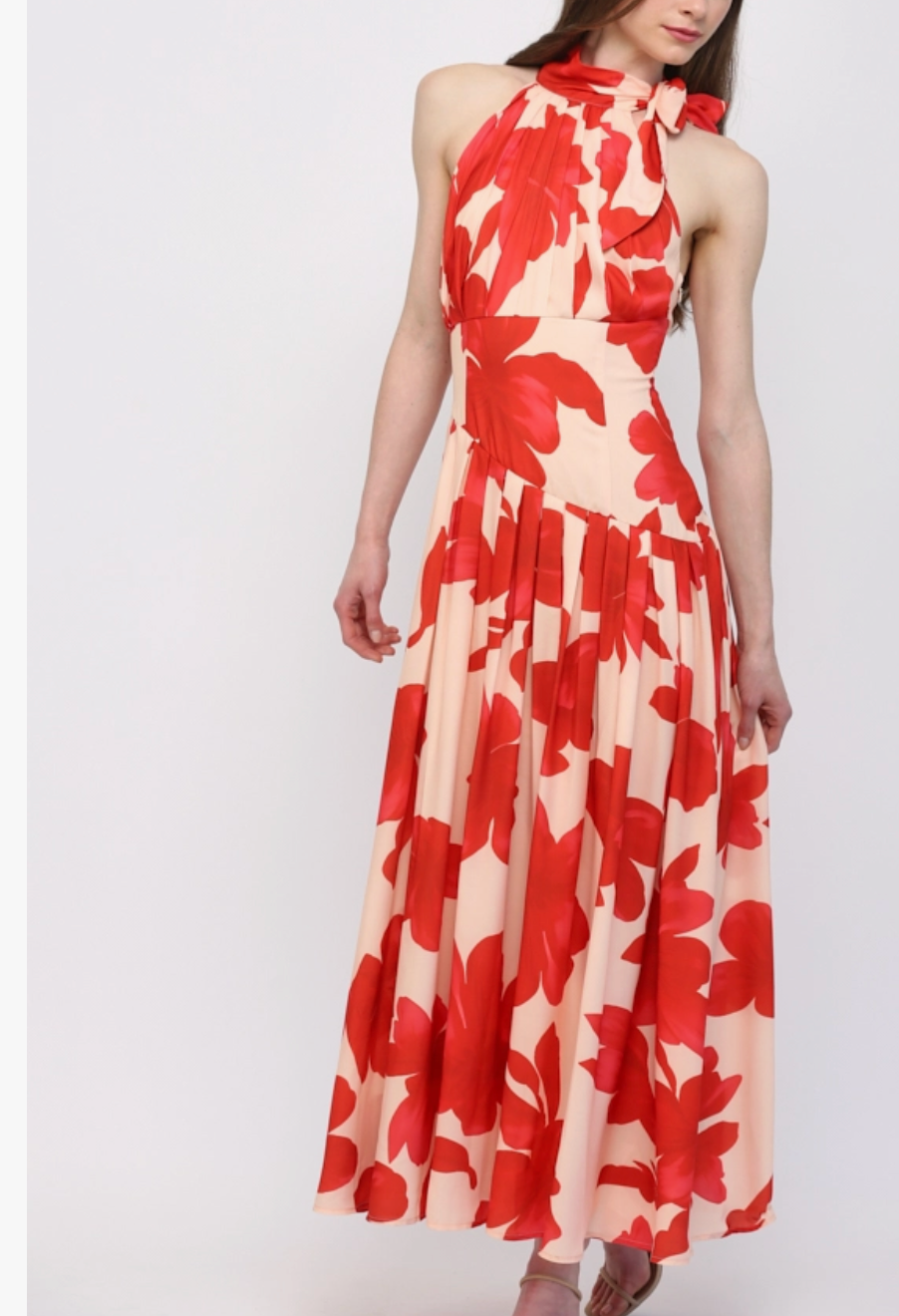 Bold Floral Halter Dress