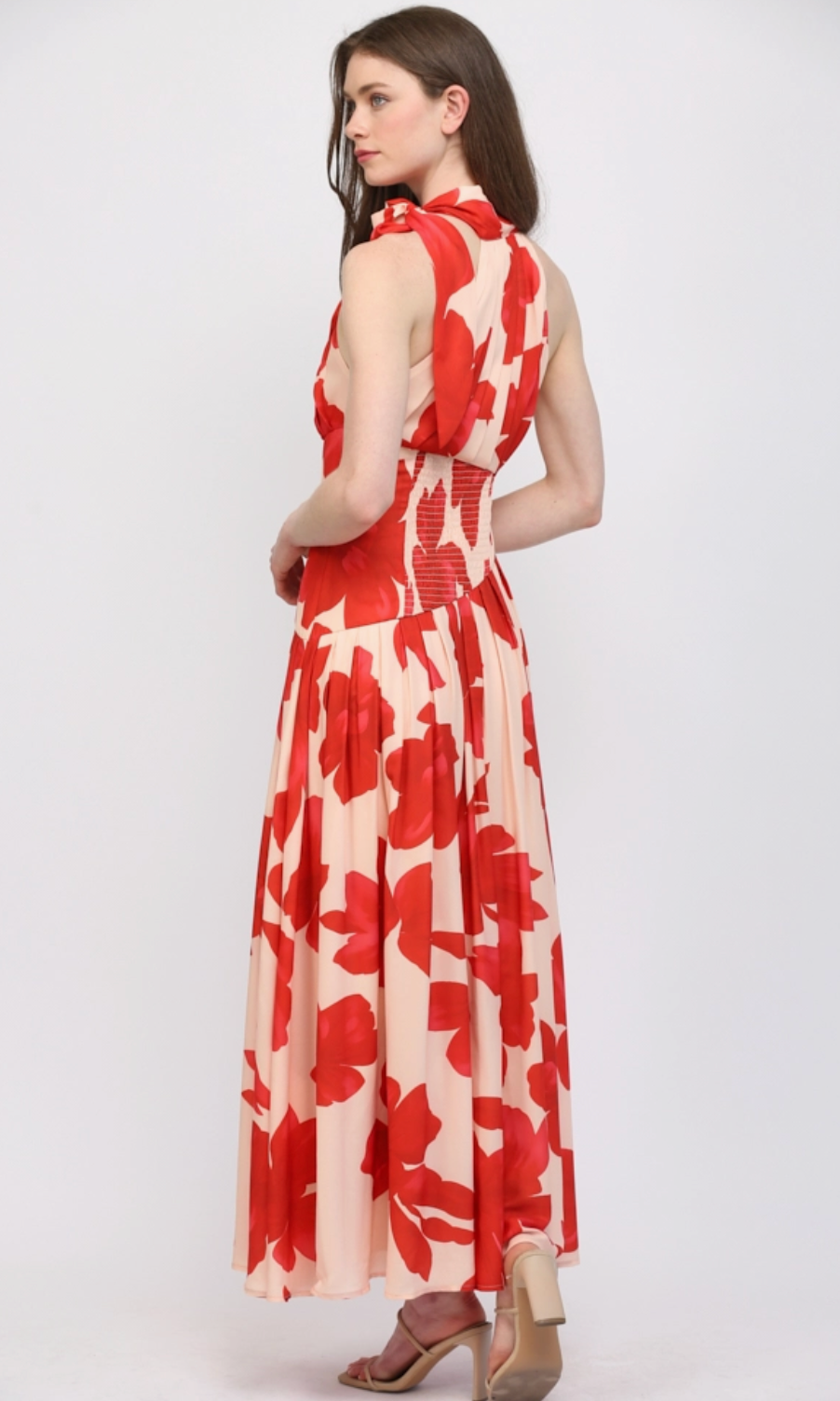 Bold Floral Halter Dress