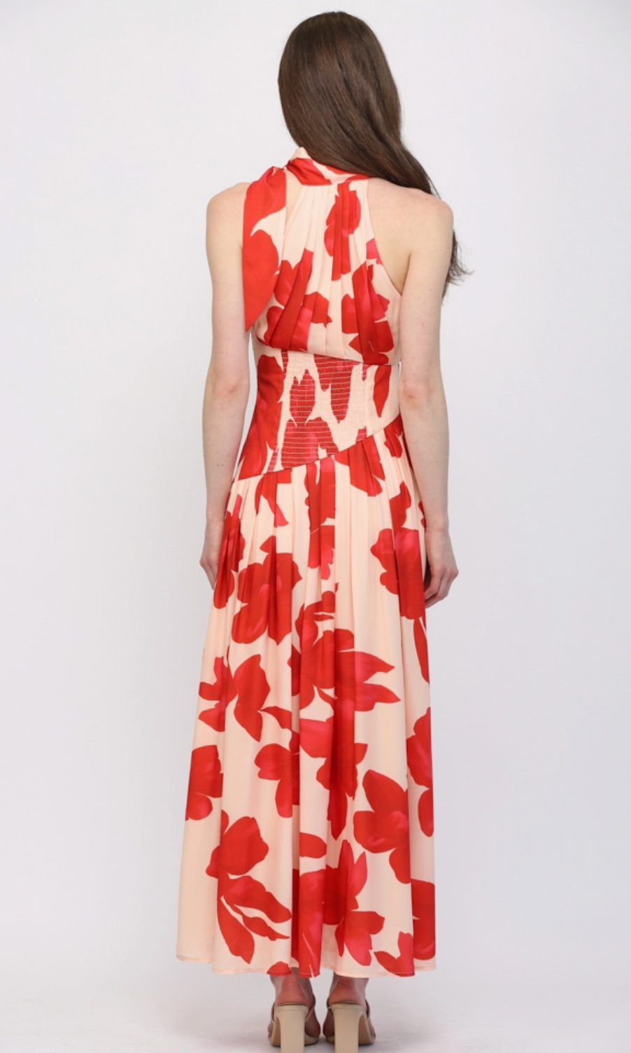 Bold Floral Halter Dress