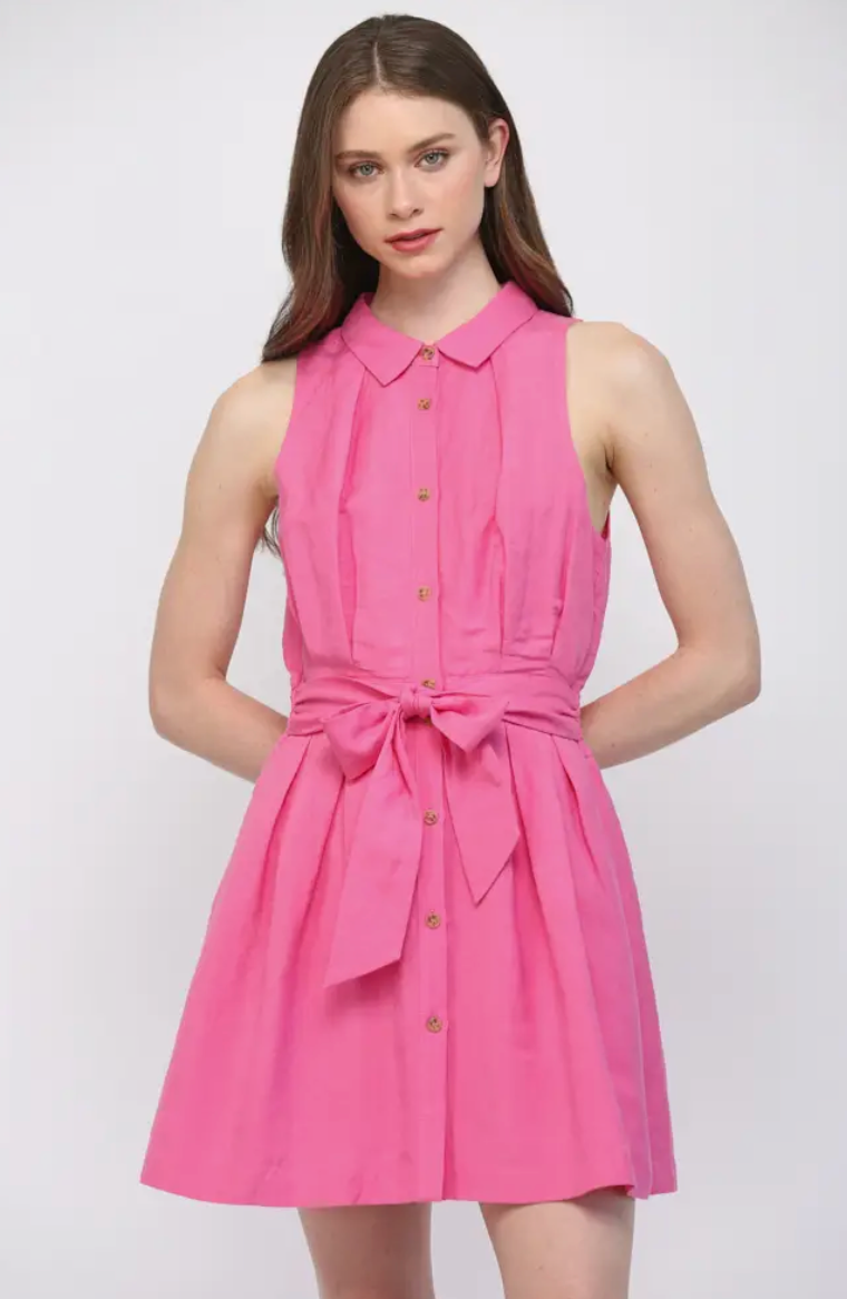 Pink Button Down Dress