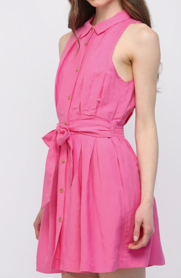 Pink Button Down Dress