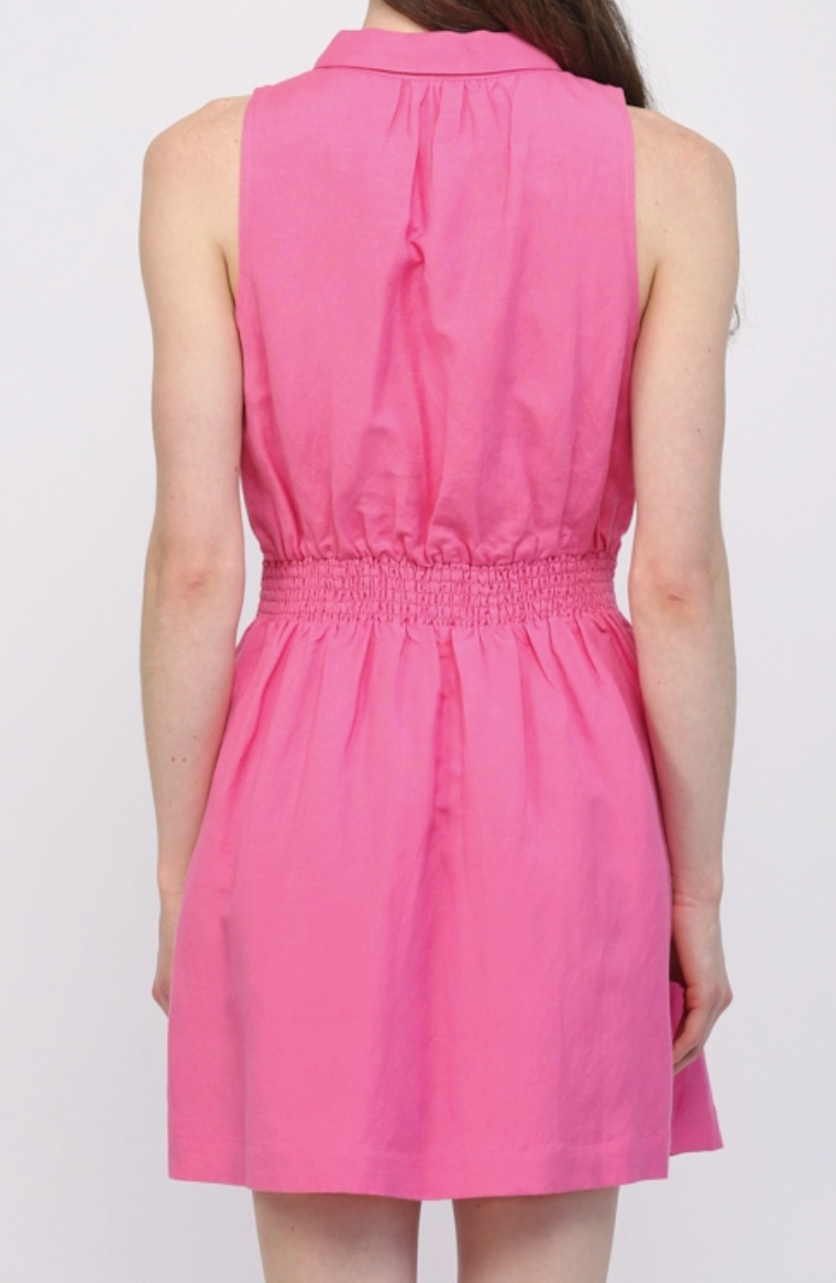 Pink Button Down Dress