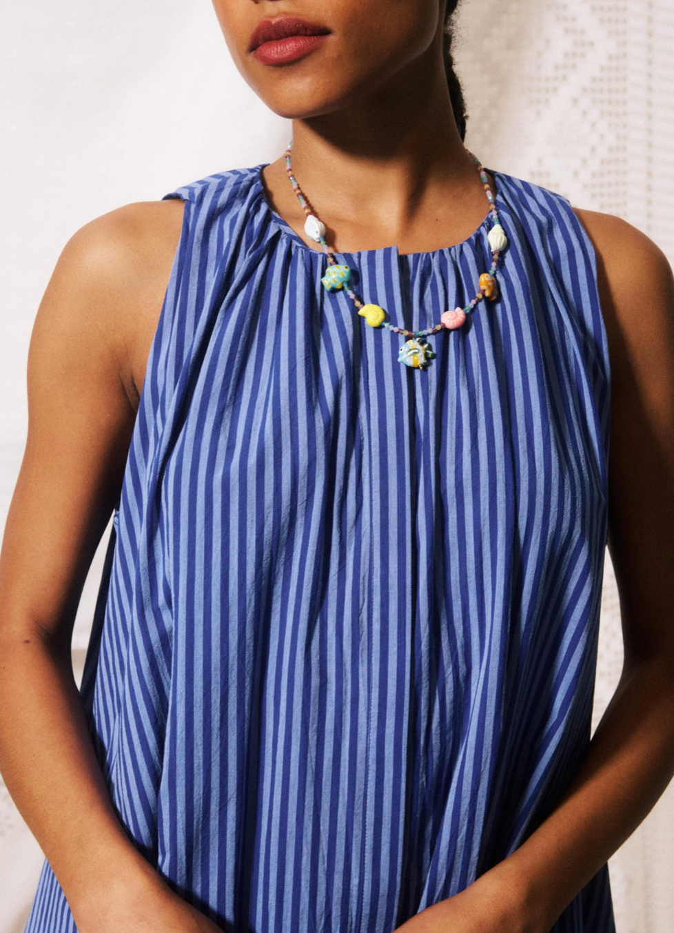 Angela Dress Blue Stripe
