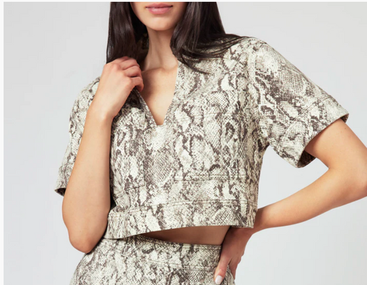 Snakeskin Popover Top