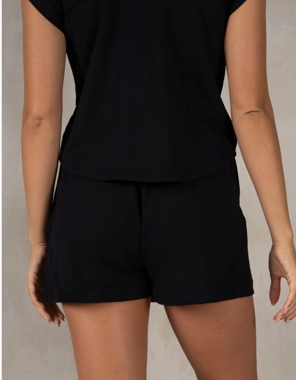 Black Ribbed Skort