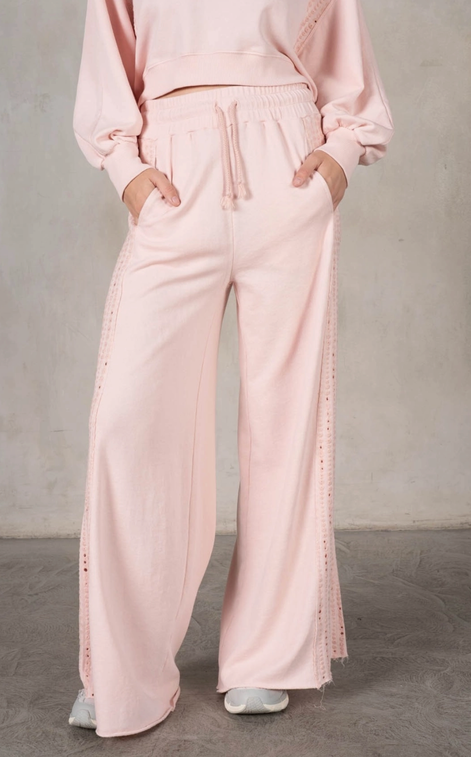 Baby Pink Embroidered Pants