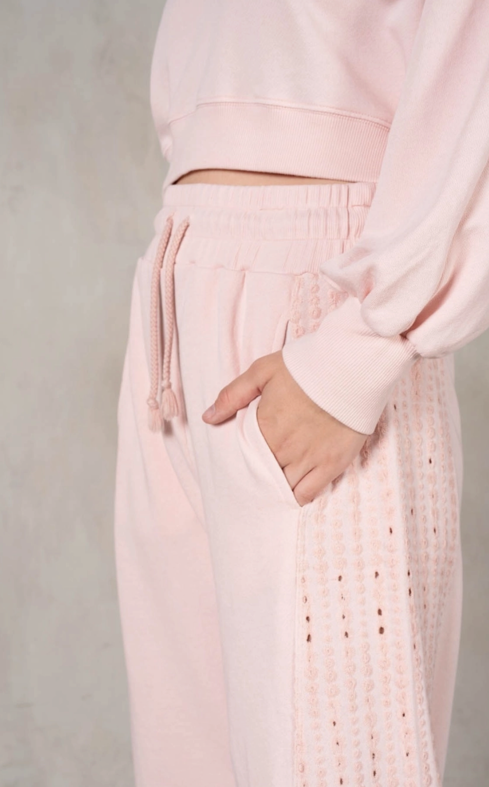 Baby Pink Embroidered Pants