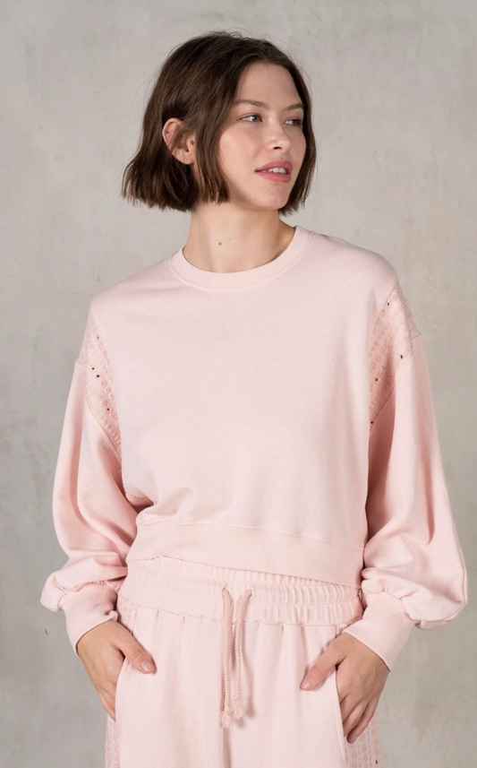 Baby Pink Embroidered Sweatshirt