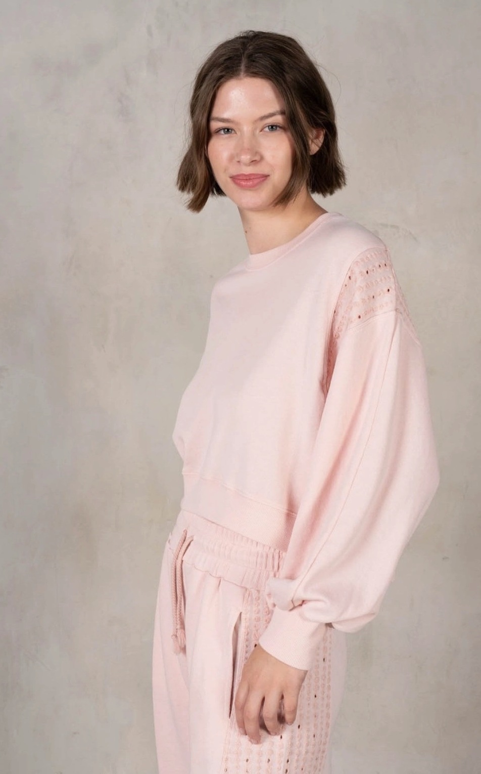 Baby Pink Embroidered Sweatshirt