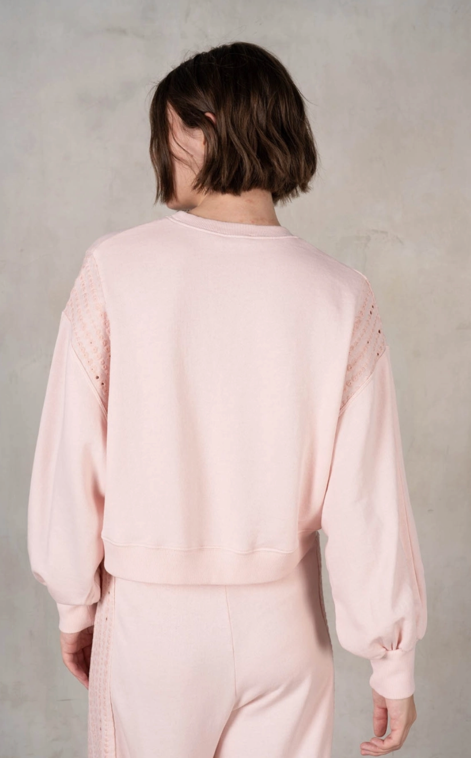 Baby Pink Embroidered Sweatshirt