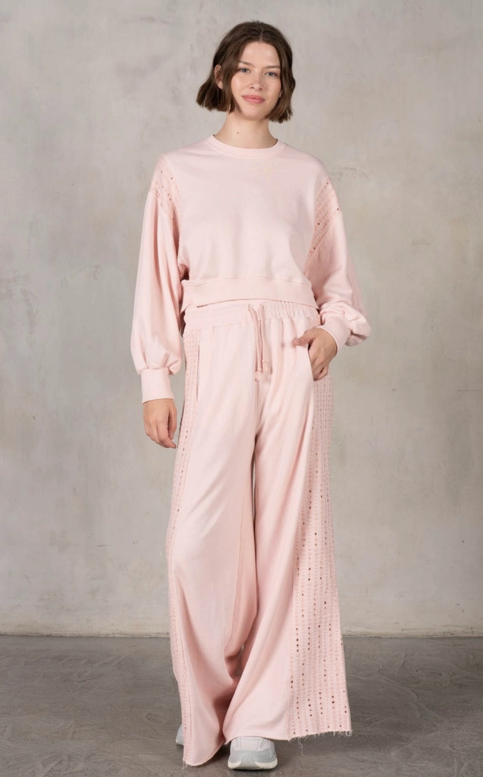 Baby Pink Embroidered Sweatshirt