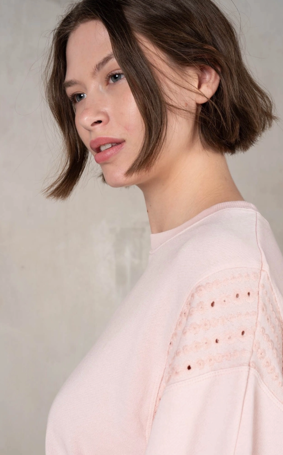 Baby Pink Embroidered Sweatshirt