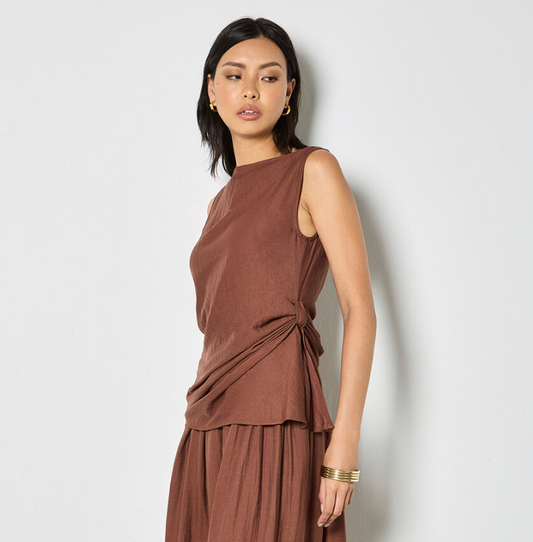 Side Knot High Neck Top