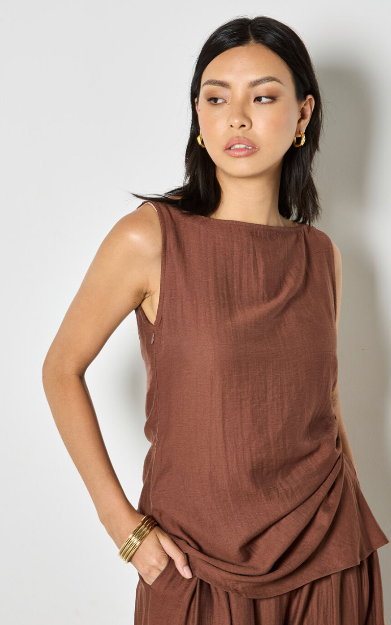 Side Knot High Neck Top