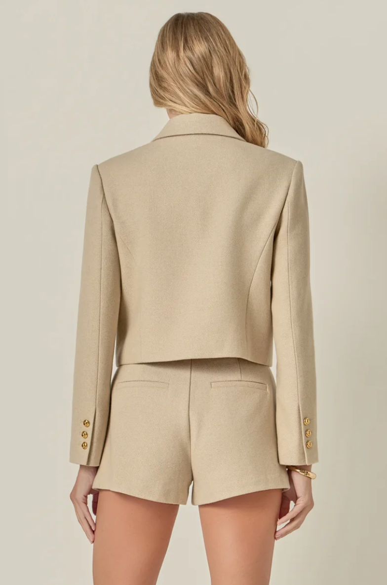 Beige Cropped Jacket