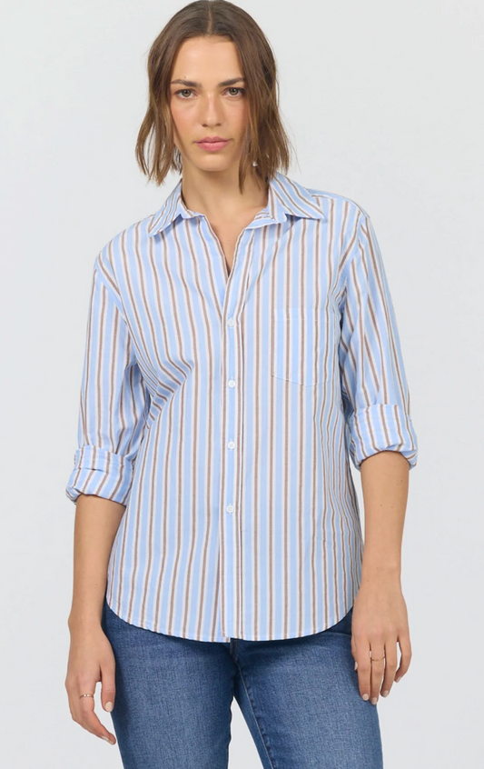Galina Blue Stripe Blouse