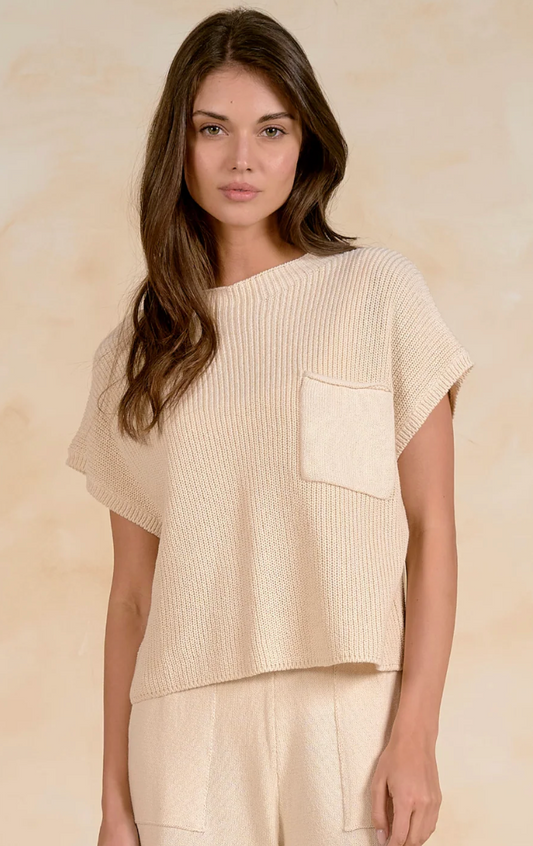 Oatmeal Cap Sleeve Top