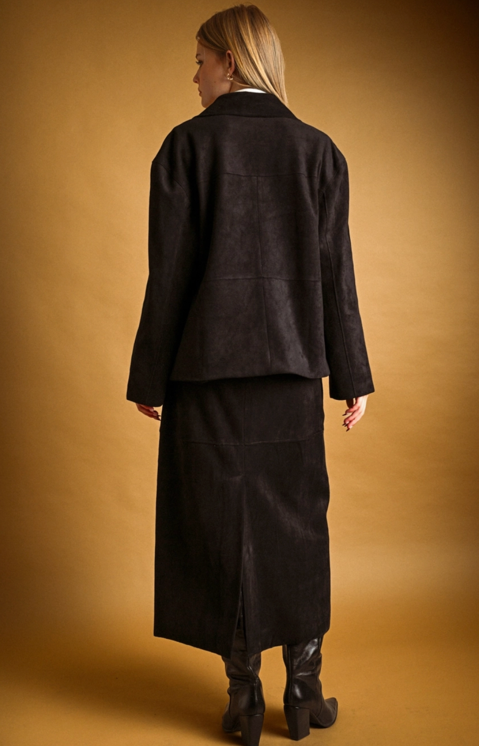 Suede Straight Skirt