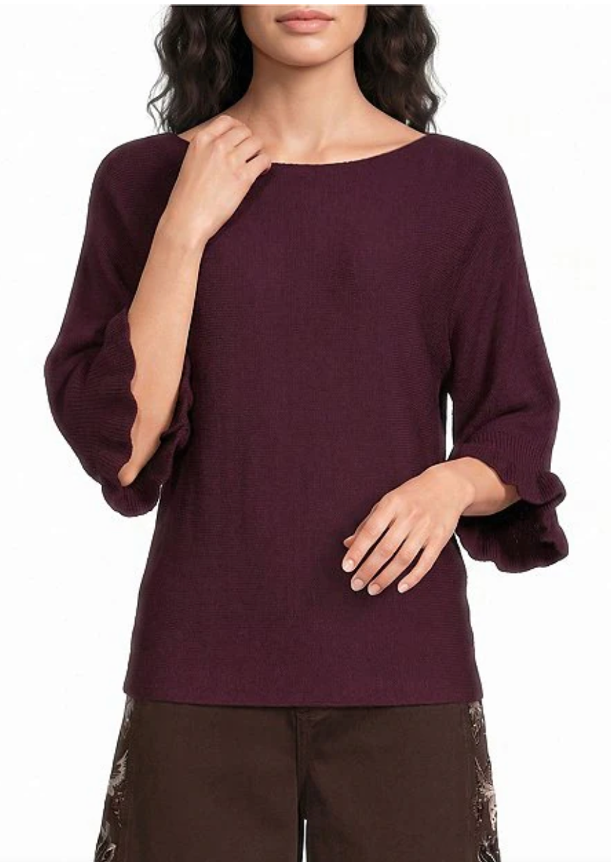 Burgundy Batwing Jumper