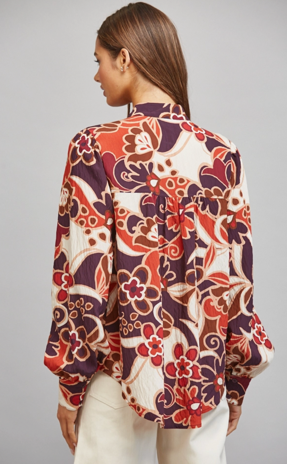 Abstract Fall Floral Top