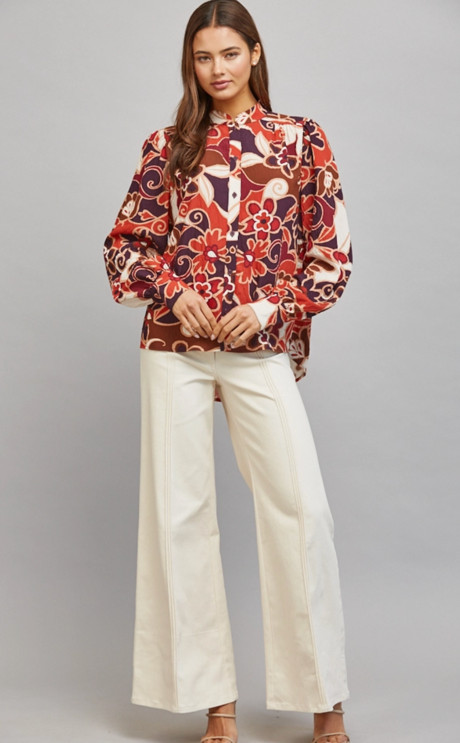 Abstract Fall Floral Top