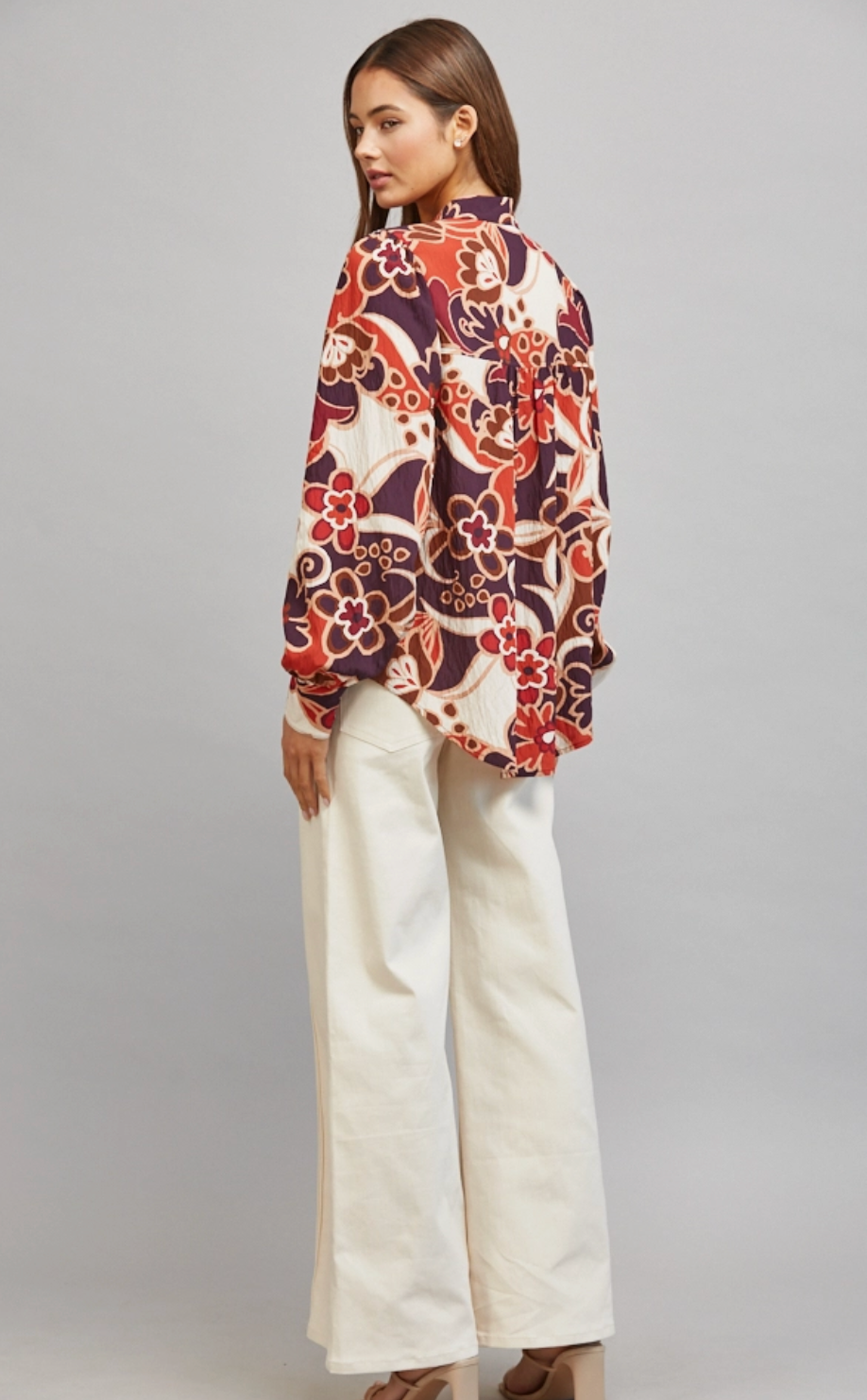 Abstract Fall Floral Top