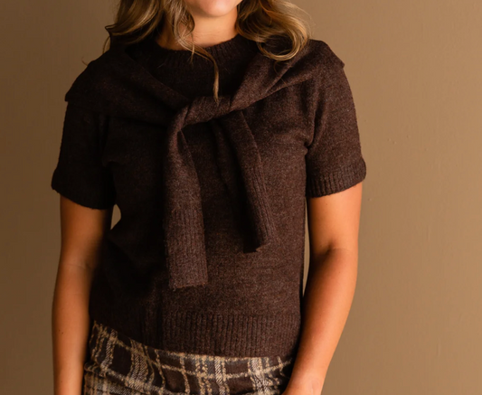 Remi Faux Scarf Overlay Top