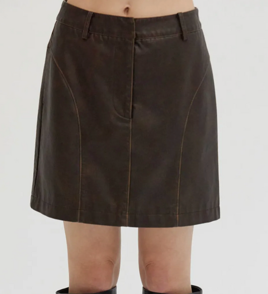 Cleo Distressed VL Mini Skirt