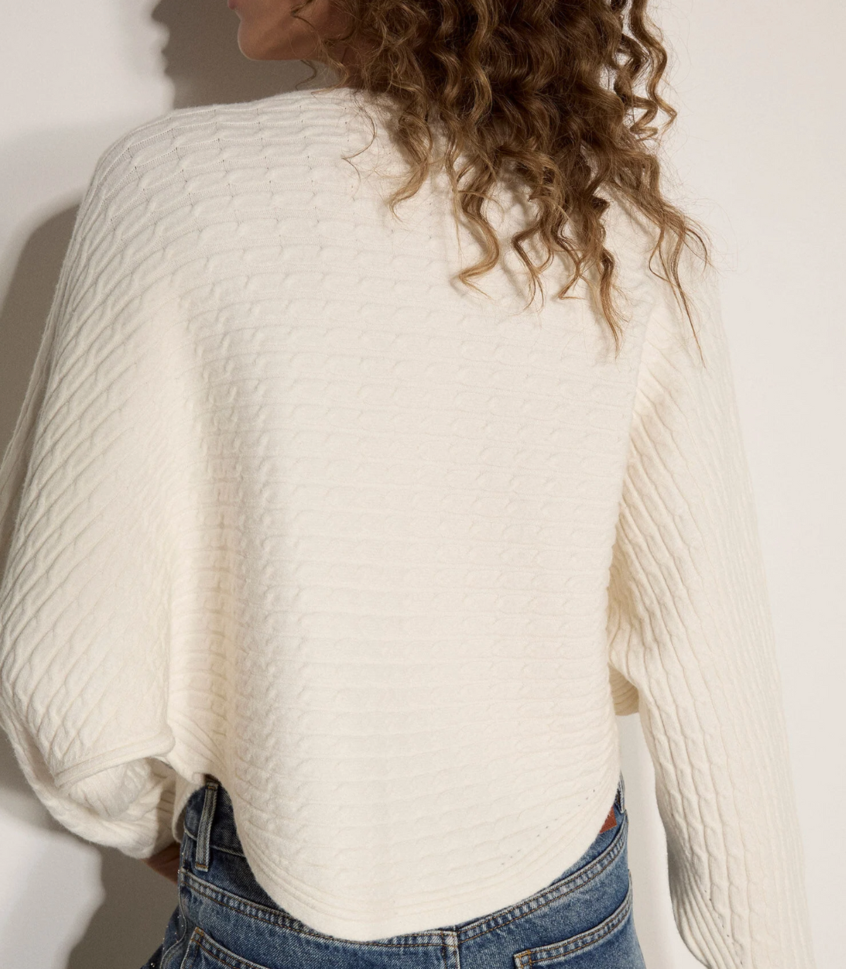 Cream Cable Batwing Jumper