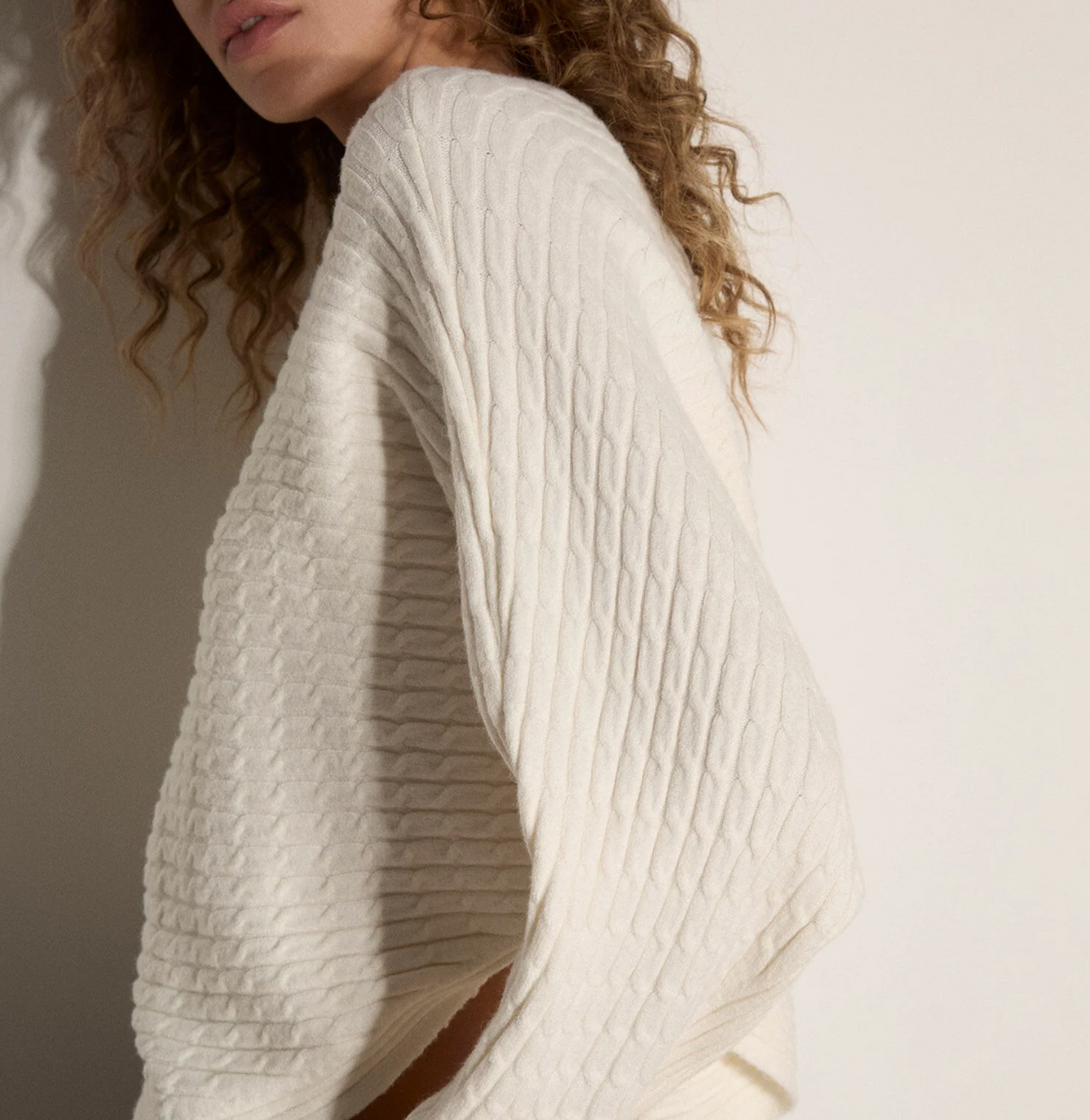 Cream Cable Batwing Jumper