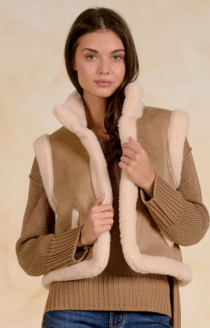Reversible Fur Tan Vest