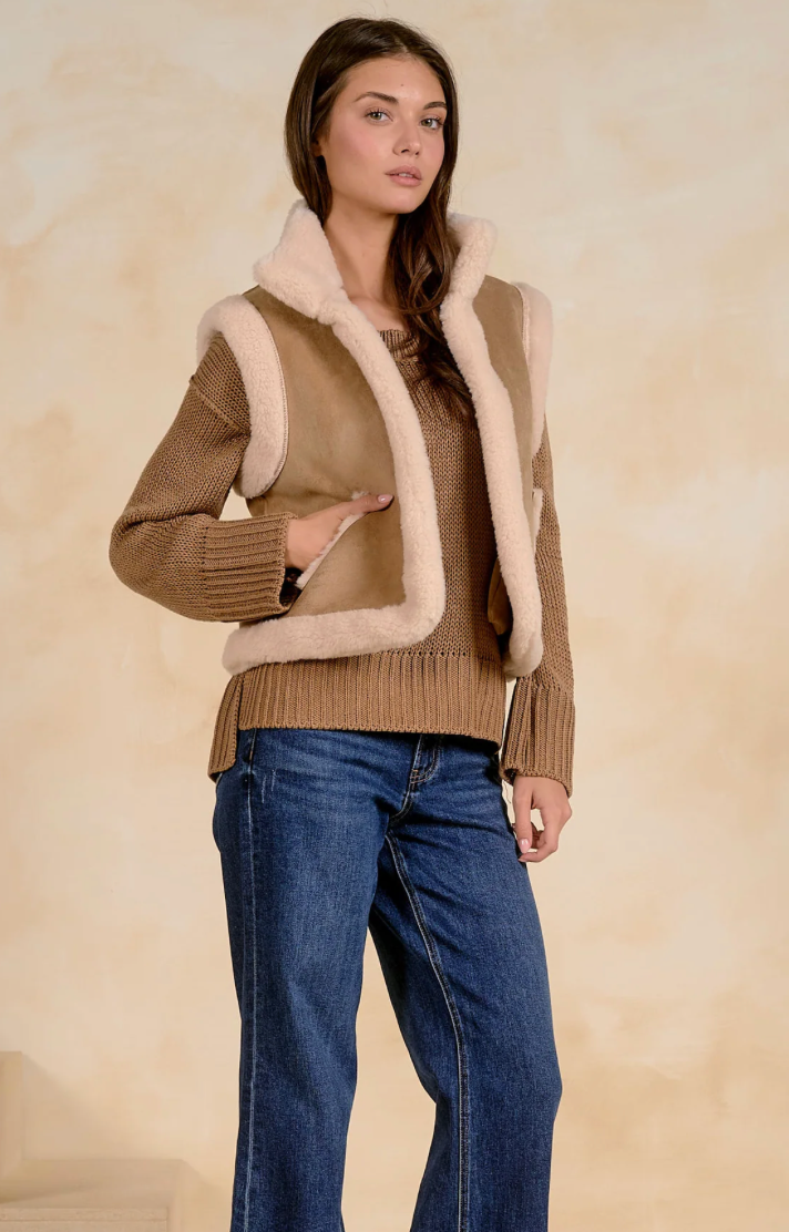Reversible Fur Tan Vest
