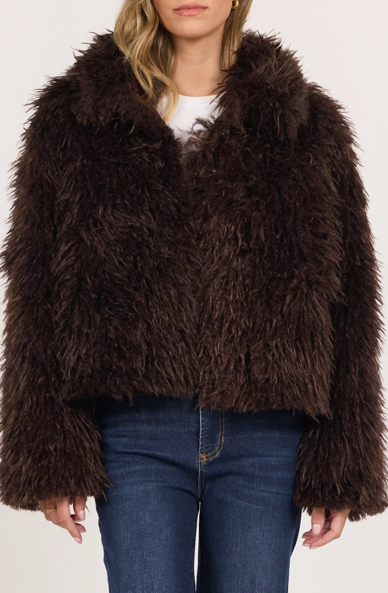 Bardot Shaved Chocolate Jacket