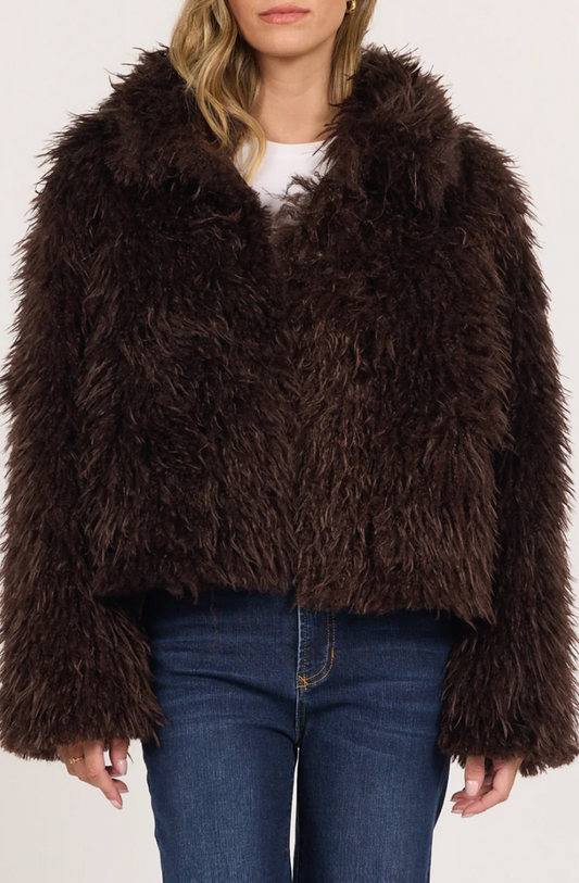 Bardot Shaved Chocolate Jacket