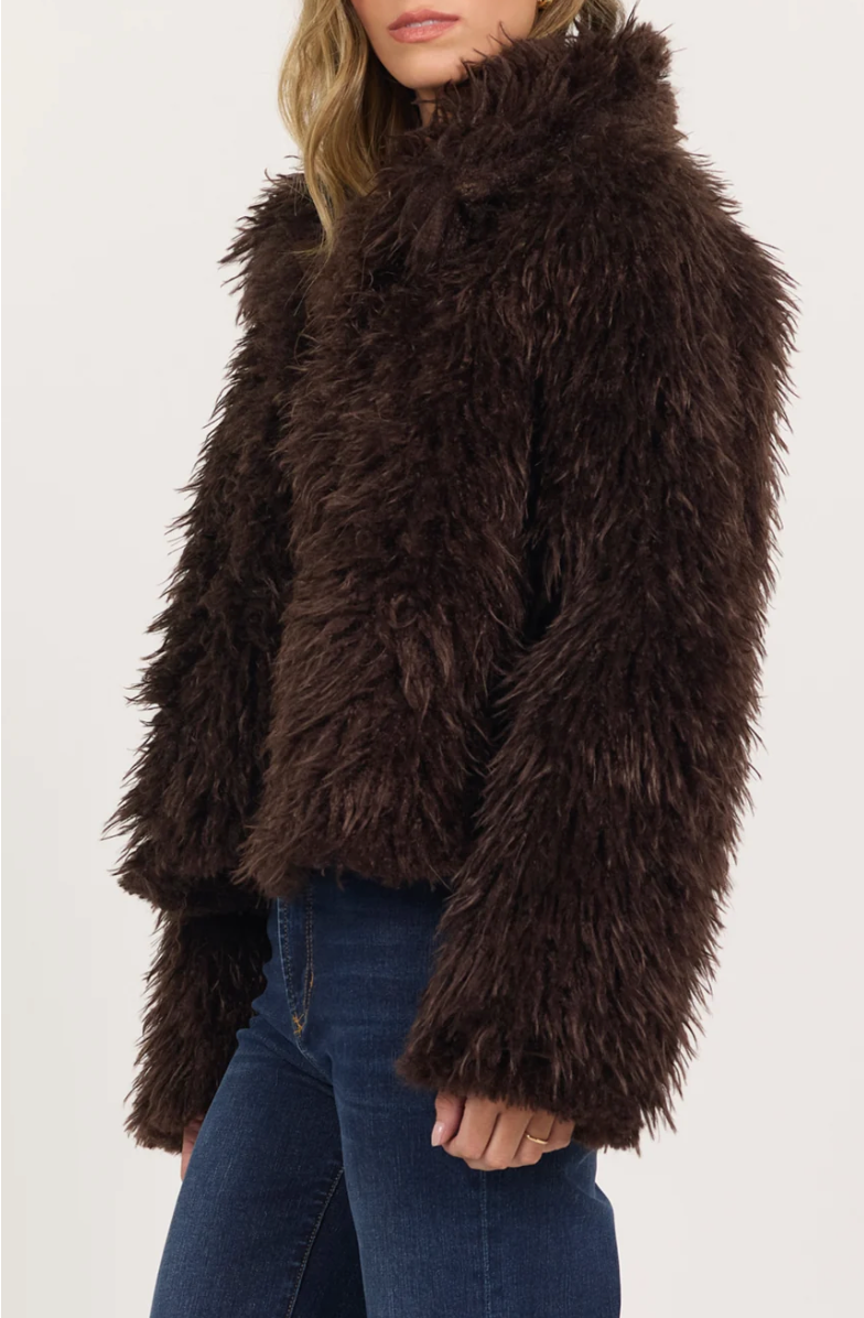 Bardot Shaved Chocolate Jacket