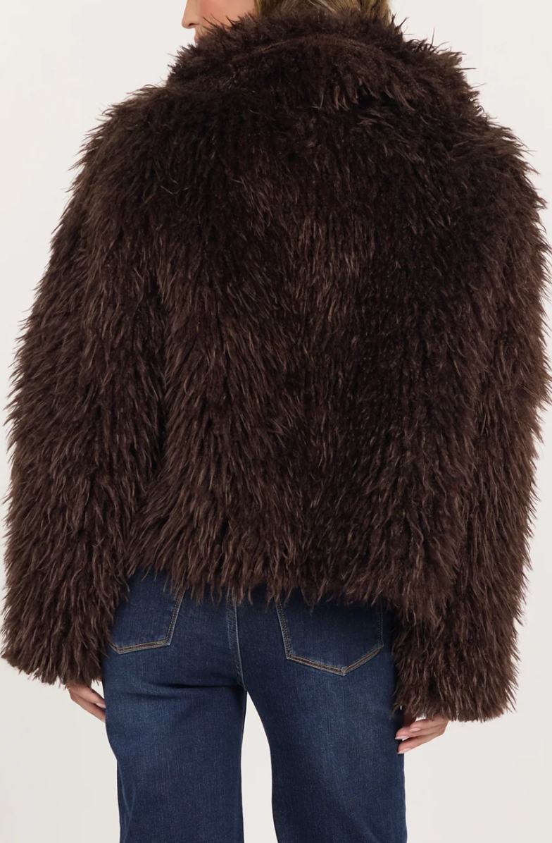 Bardot Shaved Chocolate Jacket