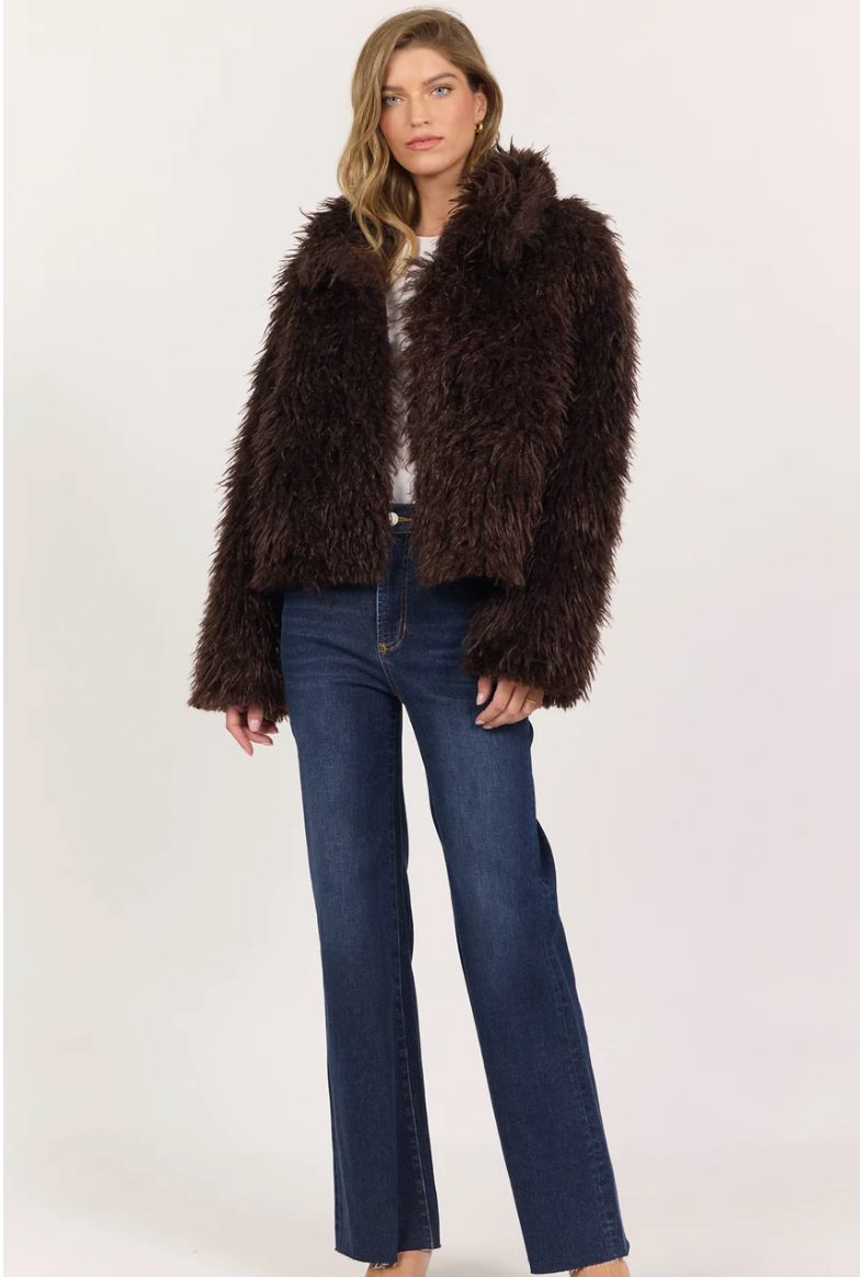 Bardot Shaved Chocolate Jacket