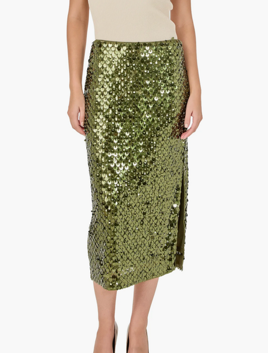 Paillette Pencil Midi Skirt