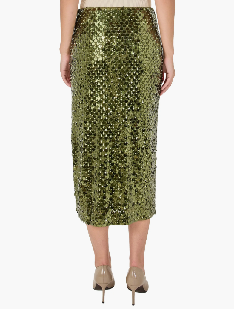 Paillette Pencil Midi Skirt