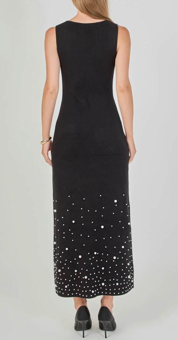 Pearl Embellished Maxi Dress