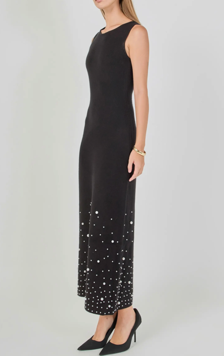 Pearl Embellished Maxi Dress