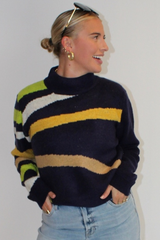 Navy Abstract Sweater