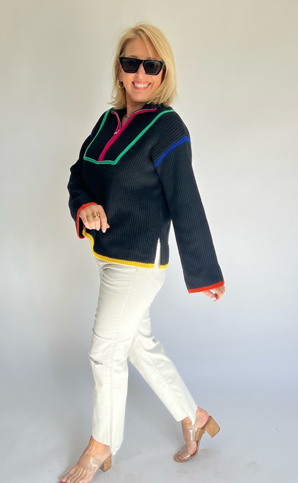 collared sweater colorful 
