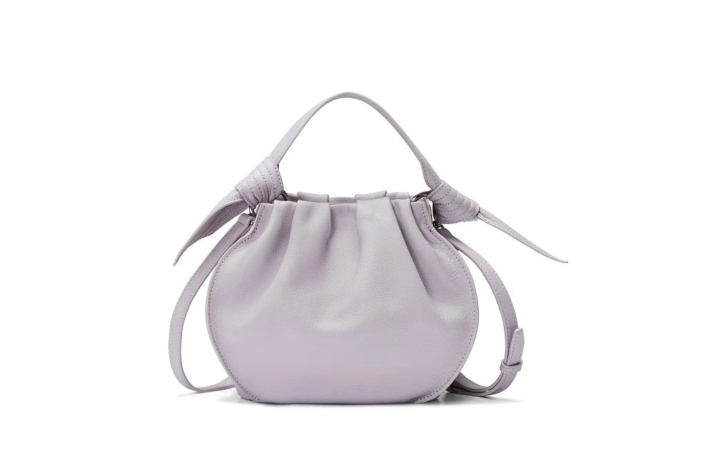 Selena Leather Bucket Bag Lavender