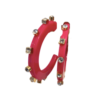 E. Flamingo Pink City Girl Jewel Hoop (Small)