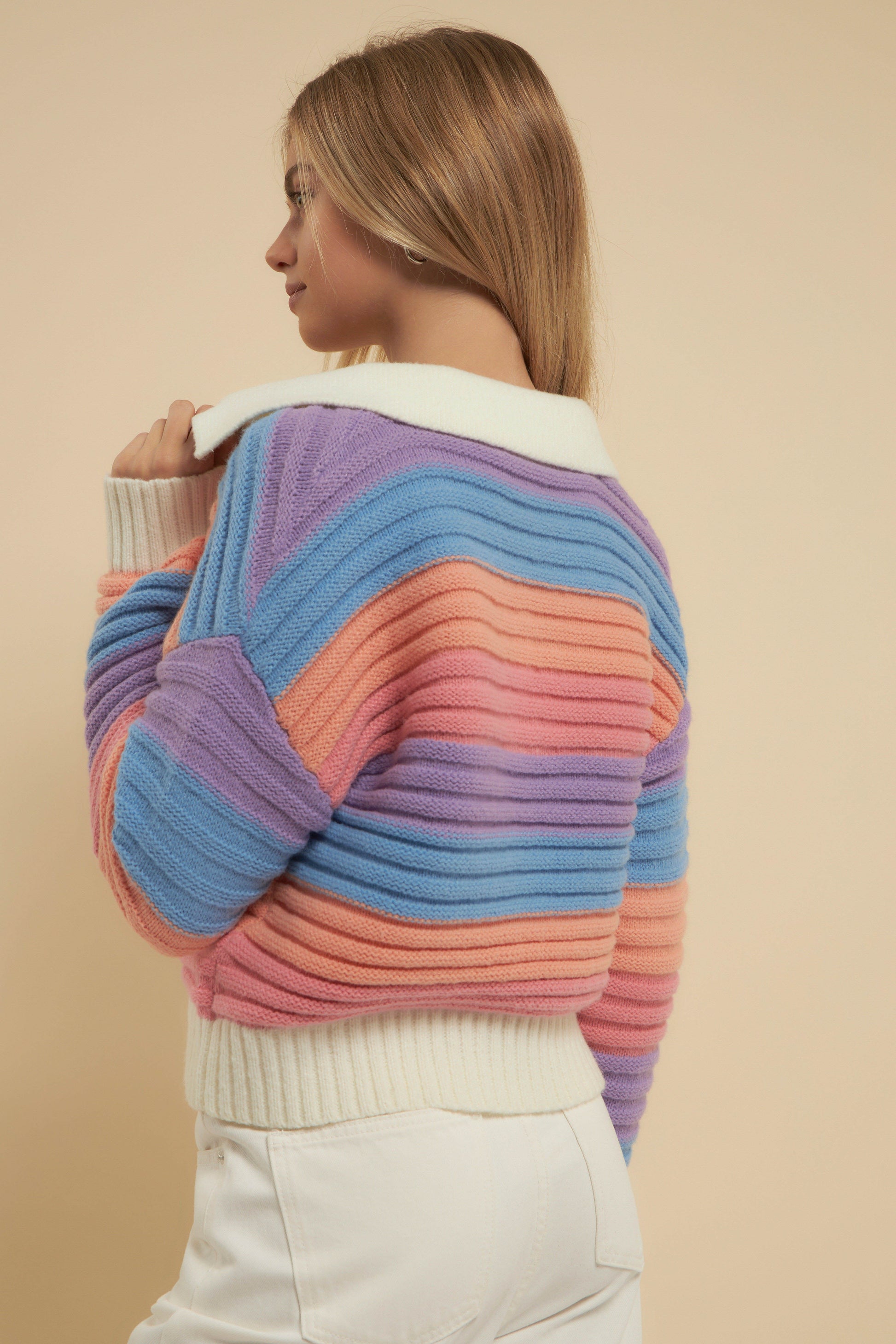 knit sweater rainbow 
