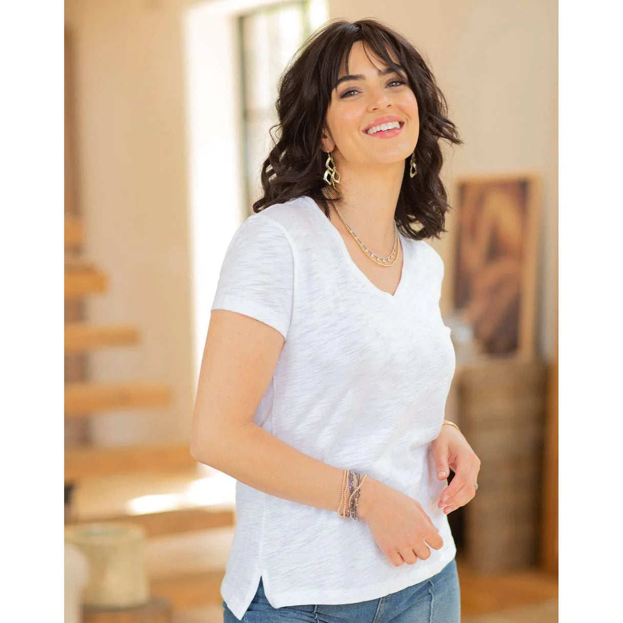 pima cotton short sleeve shirt in white 